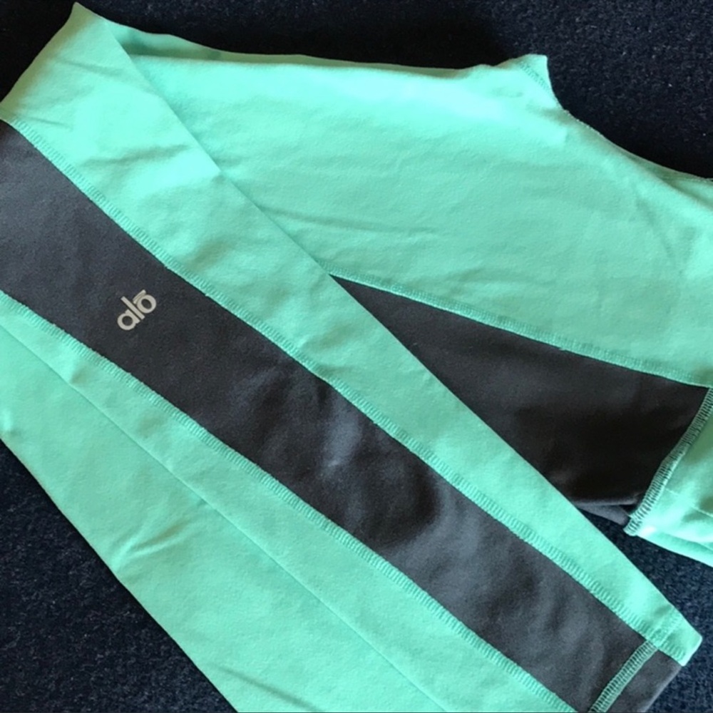 ALO Leggings- green/gray sz small